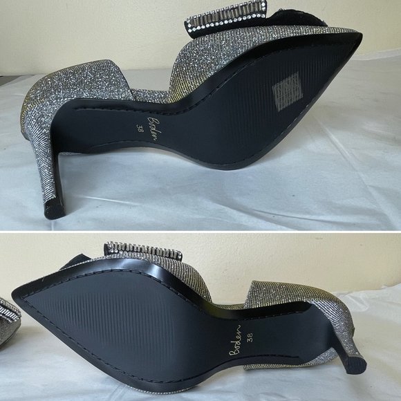 New Boden Embellished Heeled Court Shoes Metallic 38 - Picture 11 of 16